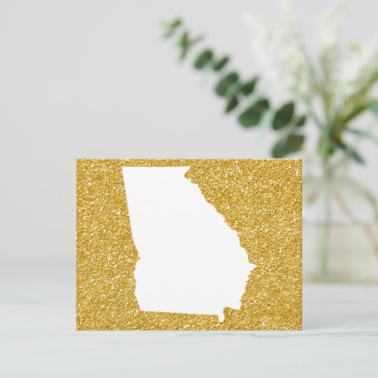 Georgia in White en Gold Glitter Briefkaart (Staand voorkant)