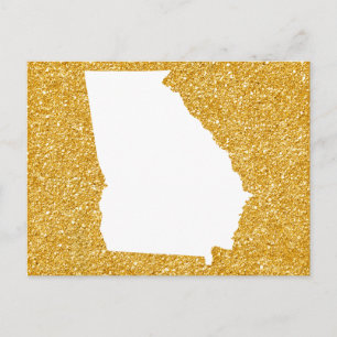 Georgia in wit en gouden glitters briefkaart