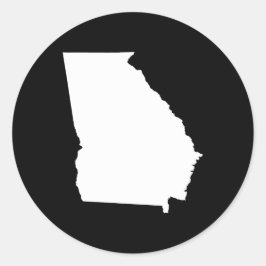 Georgia in wit en zwart ronde sticker