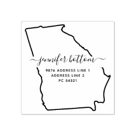 Georgia kaart Familie retouradres Rubberstempel