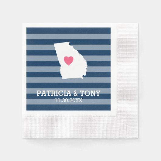 Georgia Kaart Thuis Staat Liefde met Aangepast Har Servetten (Voorkant)