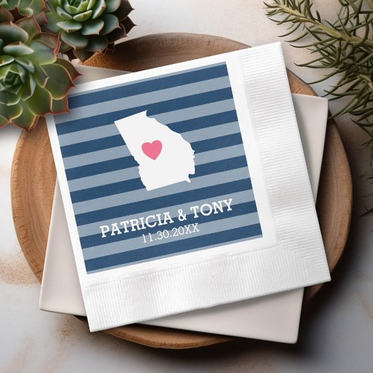 Georgia Kaart Thuis Staat Liefde met Aangepast Har Servetten