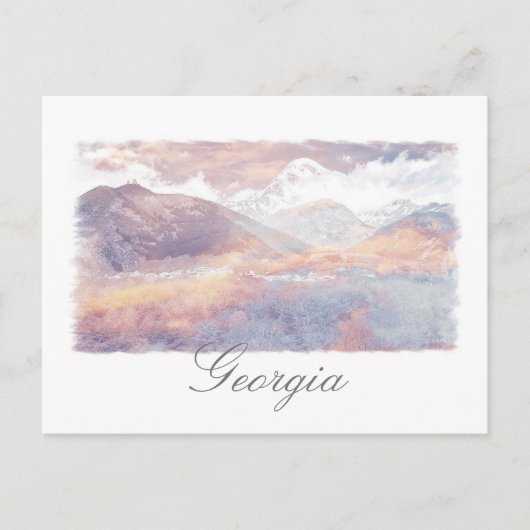 Georgia Kazbegi Architecture Natuur Briefkaart (Voorkant)