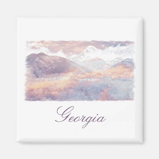 Georgia Kazbegi Architecture Natuur Magnet (Voorkant)