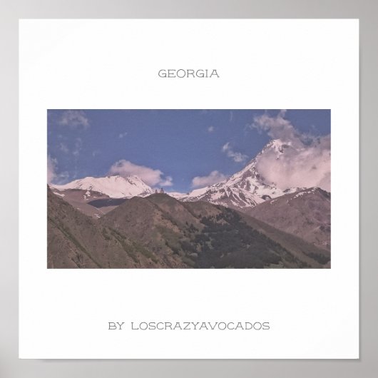 Georgia Kazbegi Architectuur Natuur Poster (Voorkant)