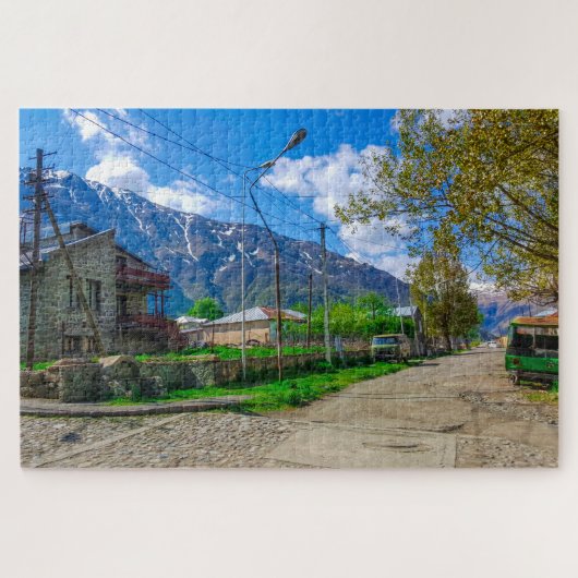 Georgia Kazbegi Stepantsminda Gergeti Natuur Legpuzzel (Horizontaal)