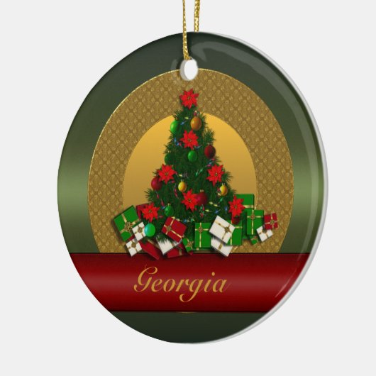 Georgia kerstboomversiering keramisch ornament (Links)