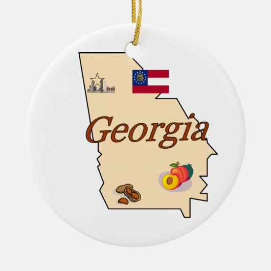 Georgia kerstboomversiering keramisch ornament (Voorkant)