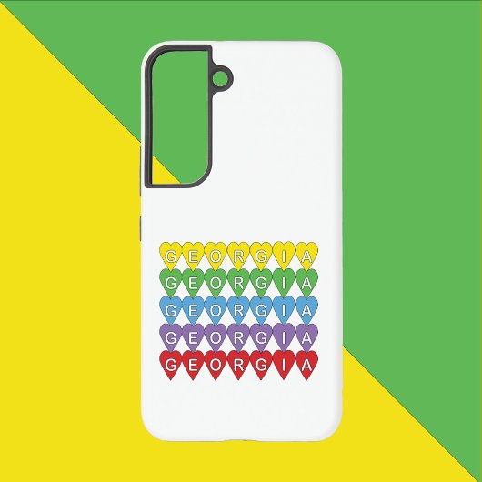 Georgia Kleurrijk Hartjes Patroon Samsung Galaxy Hoesje