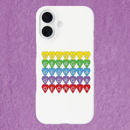 Georgia Kleurrijke Harten Case-Mate iPhone Case