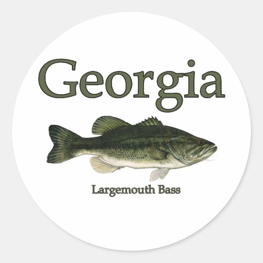 Georgia Largemouth Bass Ronde Sticker (Voorkant)