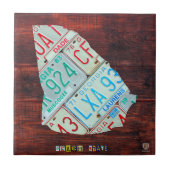 Georgia Licence Bord Map Ceramic Tile Tegeltje (Voorkant)