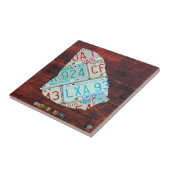 Georgia Licence Bord Map Ceramic Tile Tegeltje (Zijkant)