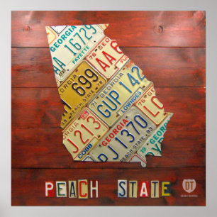 Georgia License Bord Map Afdrukken Poster