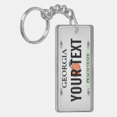 Georgia License Bord met jouw tekst Sleutelhanger (Voorkant Links)
