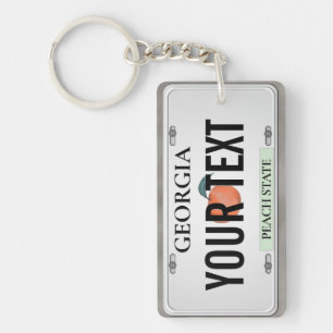 Georgia License Bord met jouw tekst Sleutelhanger