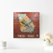 Georgia License Plate Map Clock Vierkante Klok (Huis)