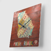 Georgia License Plate Map Clock Vierkante Klok (Hoek)