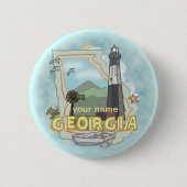 Georgia Lighthouse-pinknop Ronde Button 5,7 Cm (Voorkant)