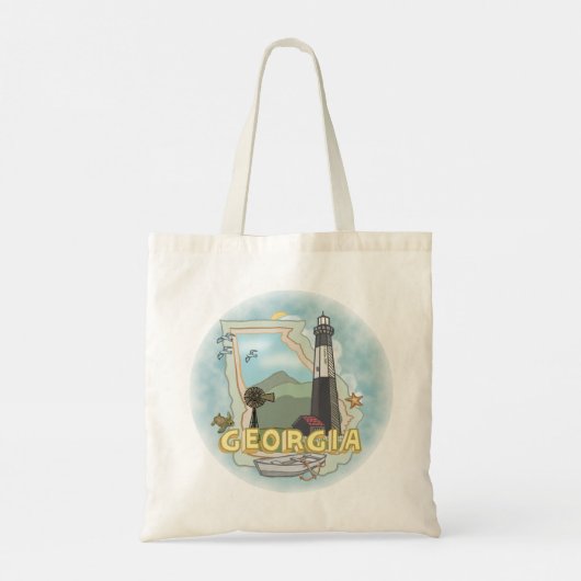 Georgia Lighthouse Tote Bag (Achterkant)