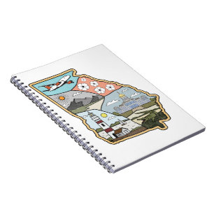 Georgia Map -  Atlanta Savannah GA Souvenir Notitieboek