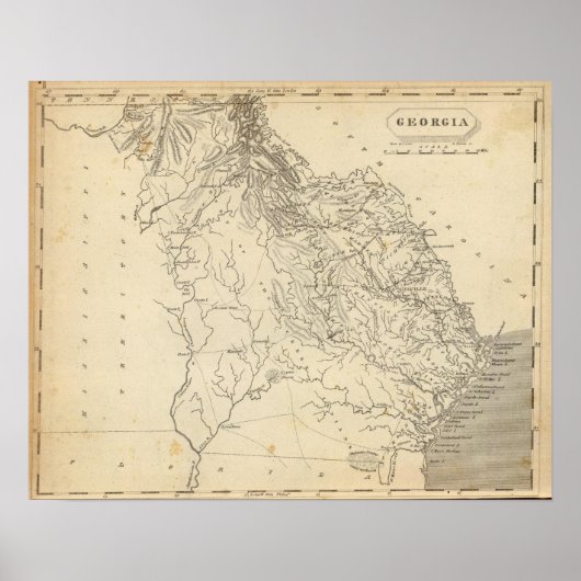 Georgia Map door Arrowsmith Poster (Voorkant)