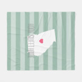 Georgia Map Home State Love met Custom Heart Fleece Deken (Voorkant (Horizontaal))