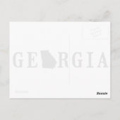 Georgia Map met briefing staat Word Art Black Briefkaart (Achterkant)
