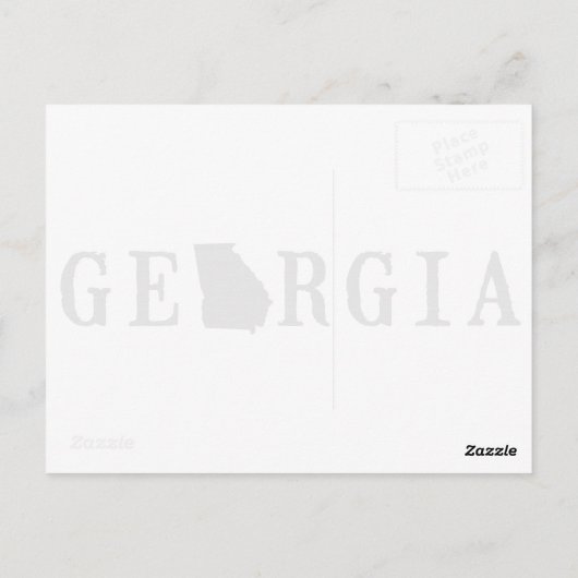 Georgia Map met briefing staat Word Art Black Briefkaart (Achterkant)
