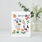 Georgia Map met toeristische bestemmingen Briefkaart (Staand voorkant)