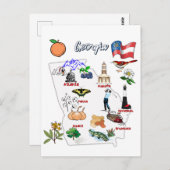 Georgia Map met toeristische bestemmingen Briefkaart (Voorkant / Achterkant)