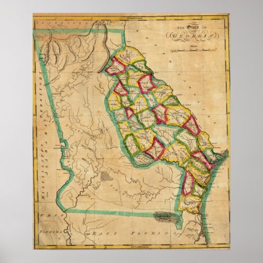 Georgia Map Poster (Voorkant)