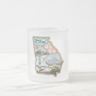 Georgia Map - Vintage Atlanta Savannah GA Souvenir Matglas Koffiemok