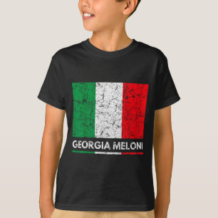 Georgia Meloni Italiaanse Held Italië Vlag T-shirt