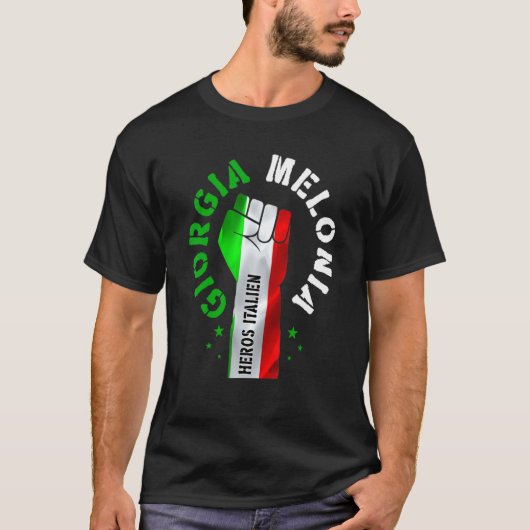 Georgia Meloni Italy Hero Mannen Women T-shirt (Voorkant)