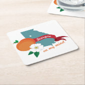 Georgia met mijn gedachten kartonnen onderzetters (Schuin)