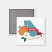 Georgia met mijn gedachten magneet (Voorkant / Achterkant)