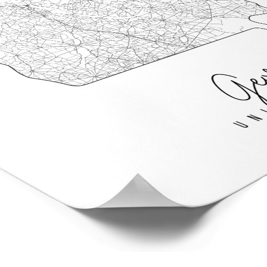 Georgia Minimal Street Map Poster (Hoek)