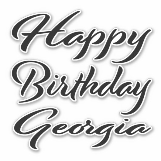 Georgia Name Vorname black Sticker Geburtstag (Voorkant)