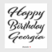 Georgia Name Vorname black Sticker Geburtstag (Vel)