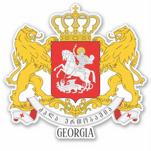 Georgia National Coat of Arms Patriotic Sticker (Voorkant)