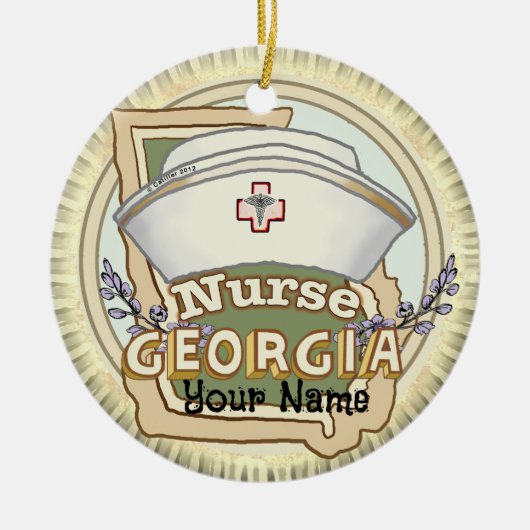 Georgia Nurse Keramisch Ornament (Voorkant)