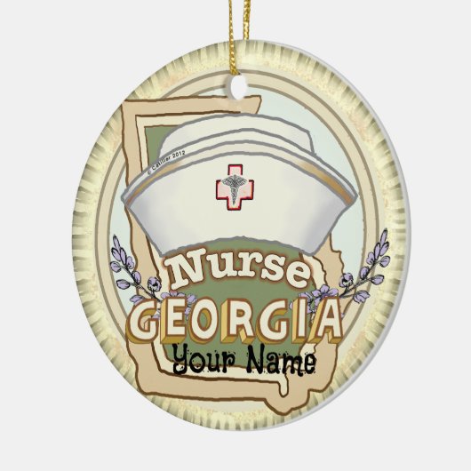 Georgia Nurse Keramisch Ornament (Links)