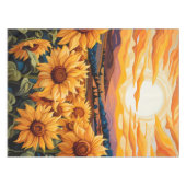 Georgia O Keefe stijl gele zonnebloemen bij zonsop Tafelkleed (Voorkant (Horizontaal))