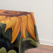 Georgia O Keefe stijl gele zonnebloemen bij zonsop Tafelkleed (Voorbeeld)