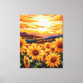Georgia O Keefe stijl zonnebloemen bij zonsopgang Canvas Afdruk (Voorkant)