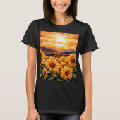 Georgia O Keefe stijl zonnebloemen bij zonsopgang T-shirt (Voorkant)