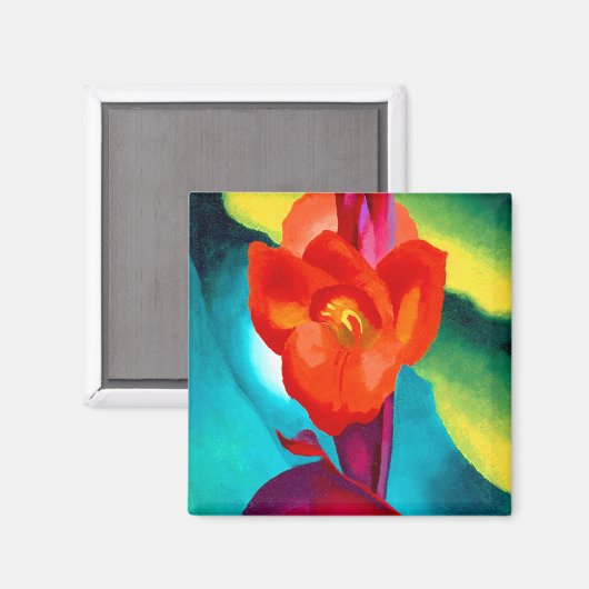 Georgia O Keeffe Red Canna Magneet (Voorkant / Achterkant)