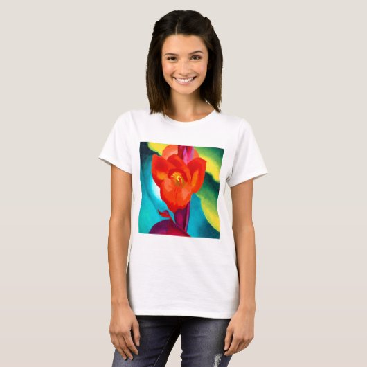 Georgia O Keeffe Red Canna T-shirt (Voorkant volledig)