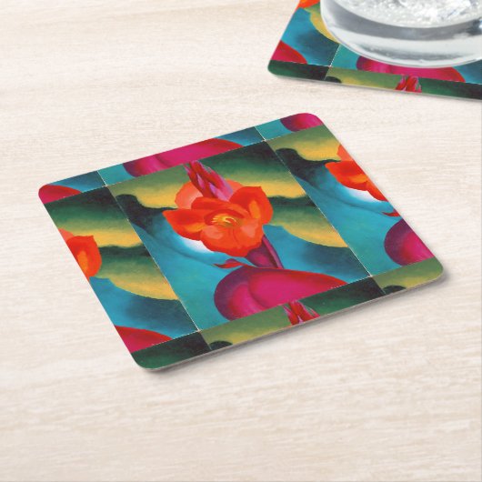 Georgia O'Keefe 1919 Red Canna Kartonnen Onderzetters (Schuin)